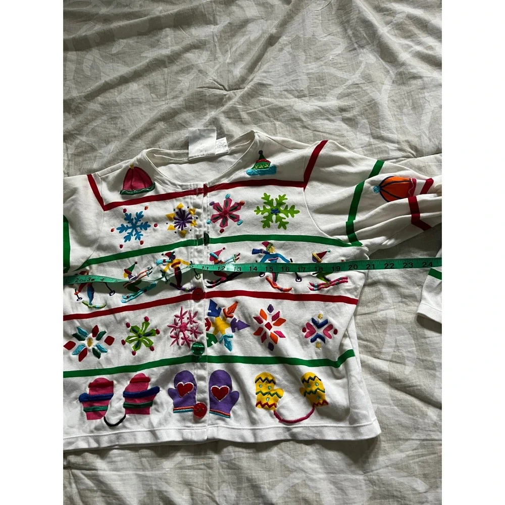 Michael Simon lite ski winter embroidered cardigan‎ medium